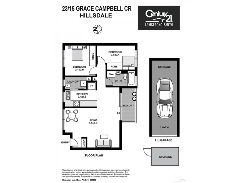 23/15 Grace Campbell Crescent, Hillsdale NSW 2036 Floorplan