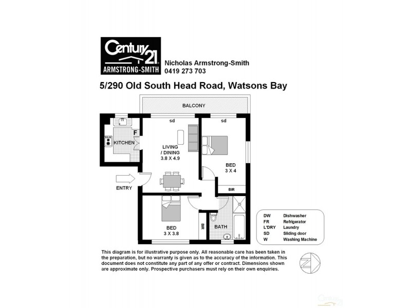5/290 Old South Head Road, Watsons Bay NSW 2030 Floorplan