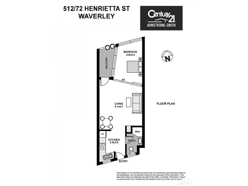 512/72 Henrietta Street, Waverley NSW 2024 Floorplan