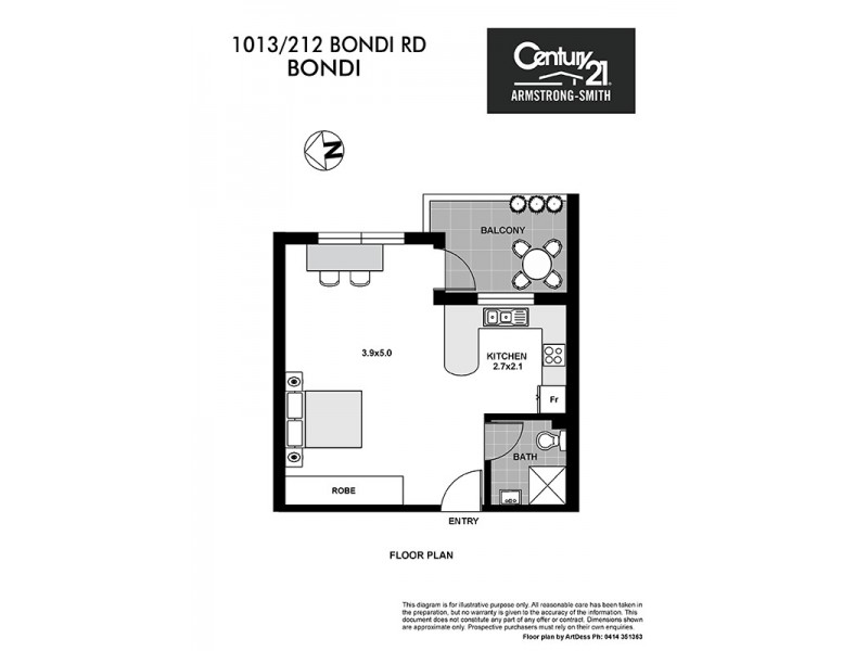 1013/212 Bondi Road, Bondi NSW 2026 Floorplan