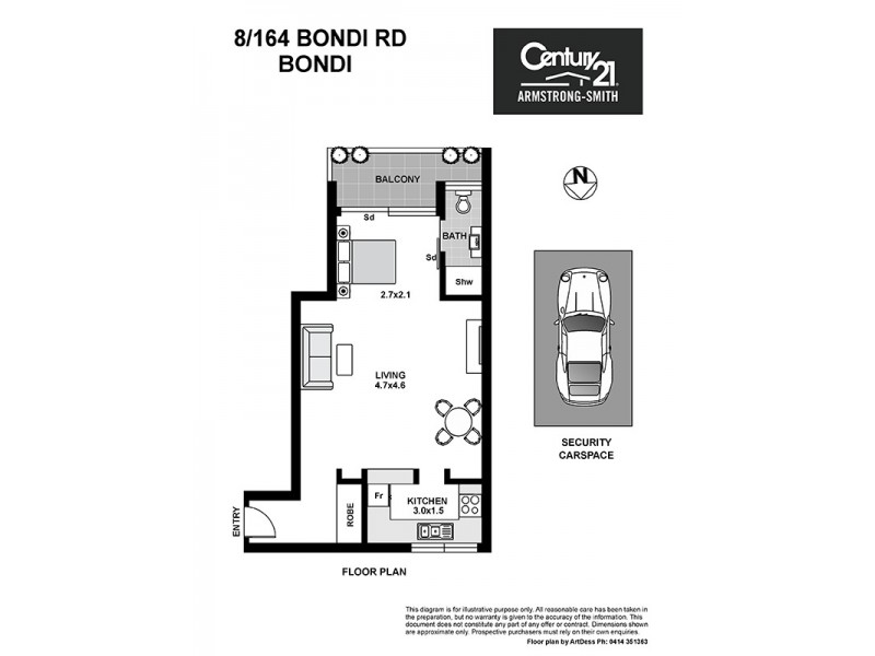 8/164-166 Bondi Road, Bondi NSW 2026 Floorplan