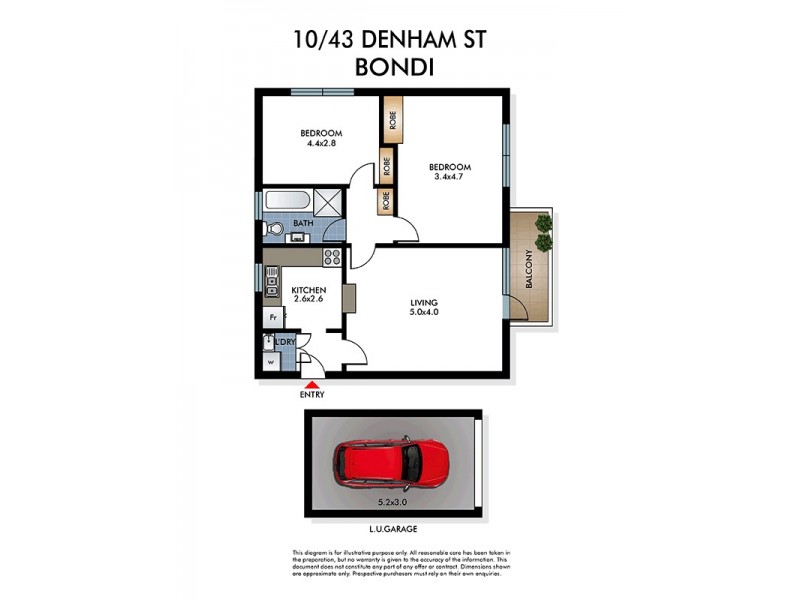 10/43 Denham Street, Bondi NSW 2026 Floorplan