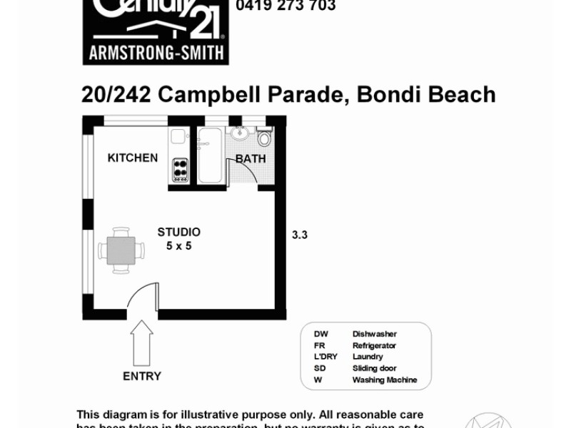 20/242 Campbell Parade, Bondi Beach NSW 2026 Floorplan