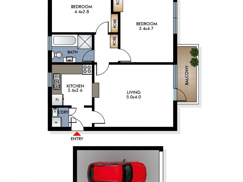 10/43 Denham Street, Bondi NSW 2026 Floorplan