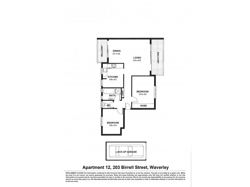 12/203 Birrell Street, Bronte NSW 2024 Floorplan