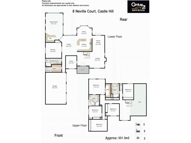 8 Neville Court, Castle Hill NSW 2154 Floorplan