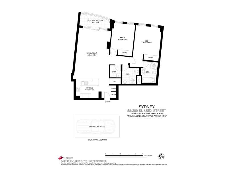 58/289 Sussex St, Sydney NSW 2000 Floorplan