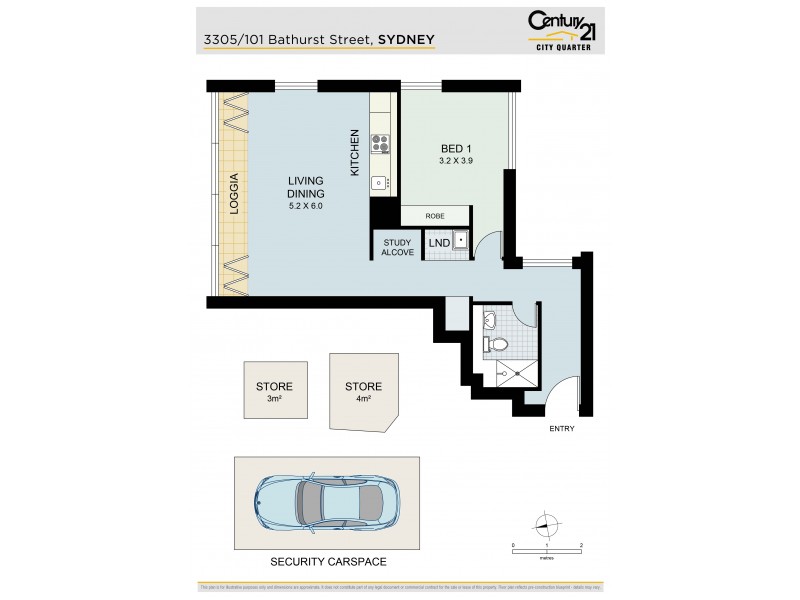 3305/101 Bathurst St, Sydney NSW 2000 Floorplan