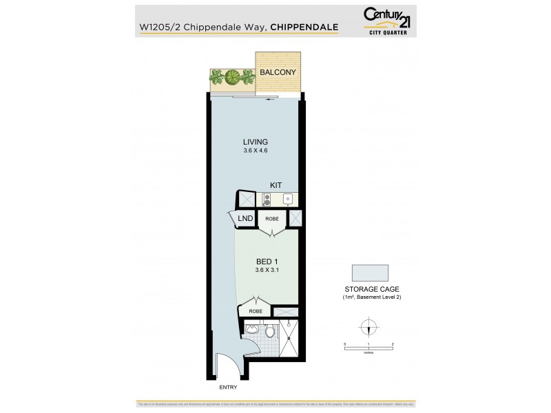 W1205/2 Chippendale Way, Chippendale NSW 2008 Floorplan