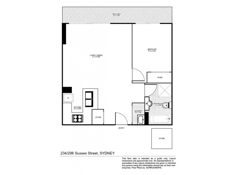 234/298-304 Sussex Street, Sydney NSW 2000 Floorplan