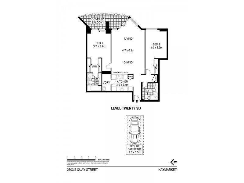 2603/2 Quay Street, Sydney NSW 2000 Floorplan