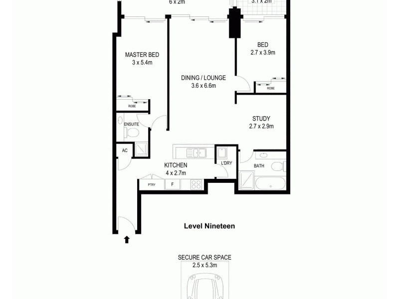 1916/91 Liverpool Street, Sydney NSW 2000 Floorplan