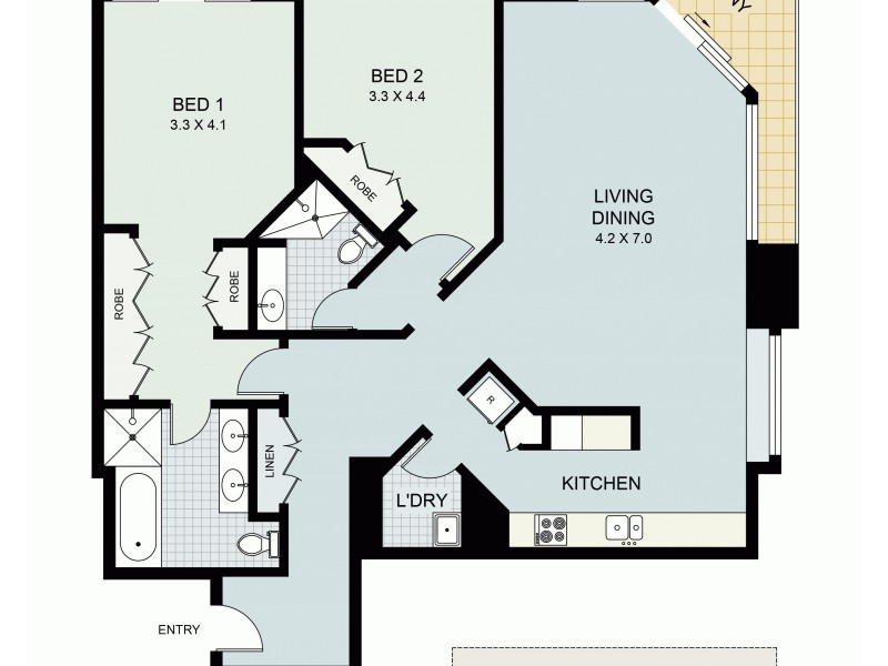 908/127 Kent St, Sydney NSW 2000 Floorplan