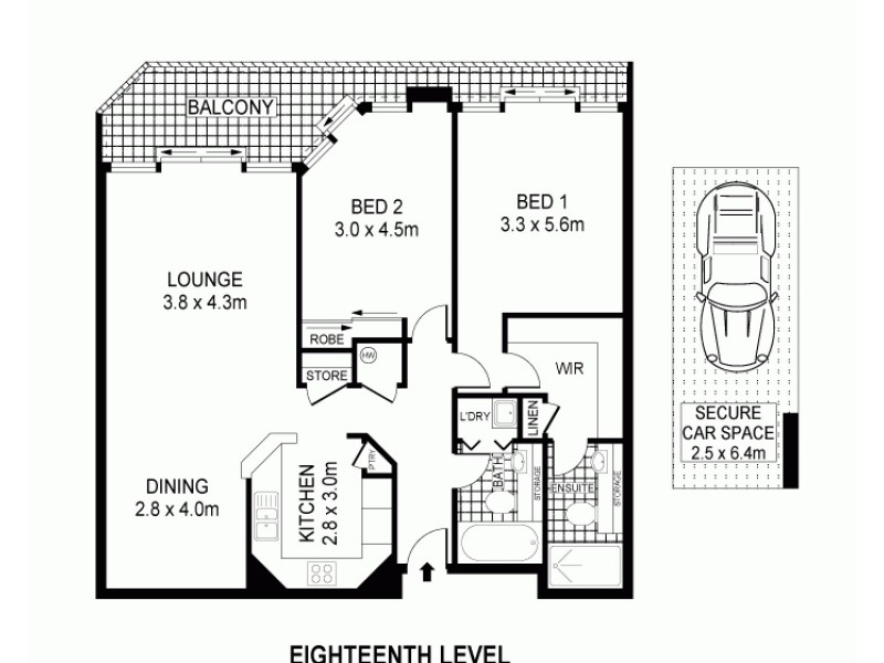 1806/187 Liverpool Street, Sydney NSW 2000 Floorplan