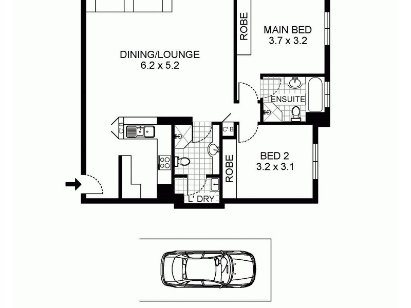 2509/343 Pitt Street, Sydney NSW 2000 Floorplan