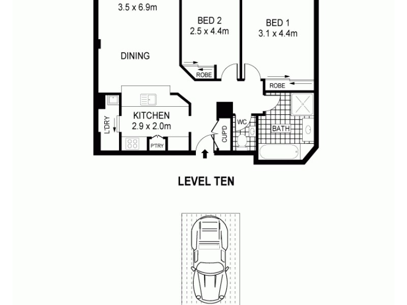 39/533 Kent Street, Sydney NSW 2000 Floorplan