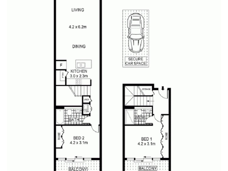 3203/2 Wolseley Grove, Zetland NSW 2017 Floorplan