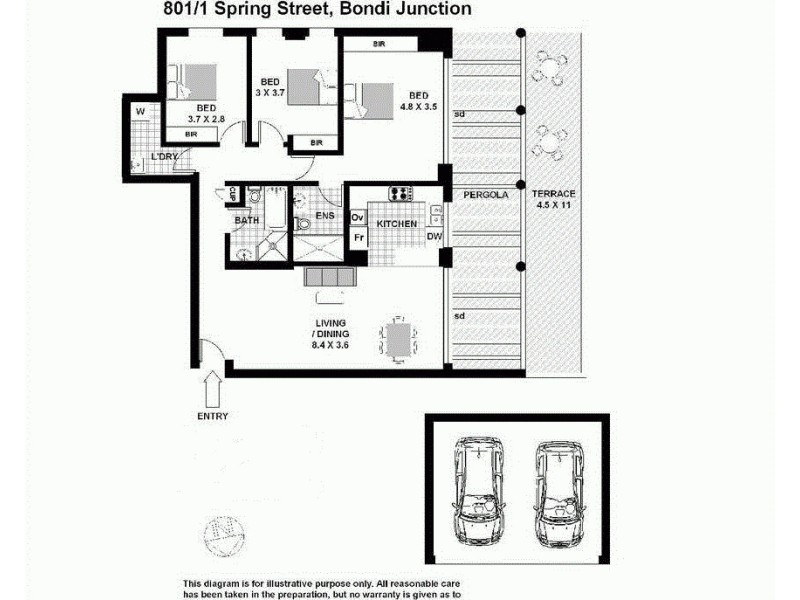 801/1 Spring Street, Bondi Junction NSW 2022 Floorplan