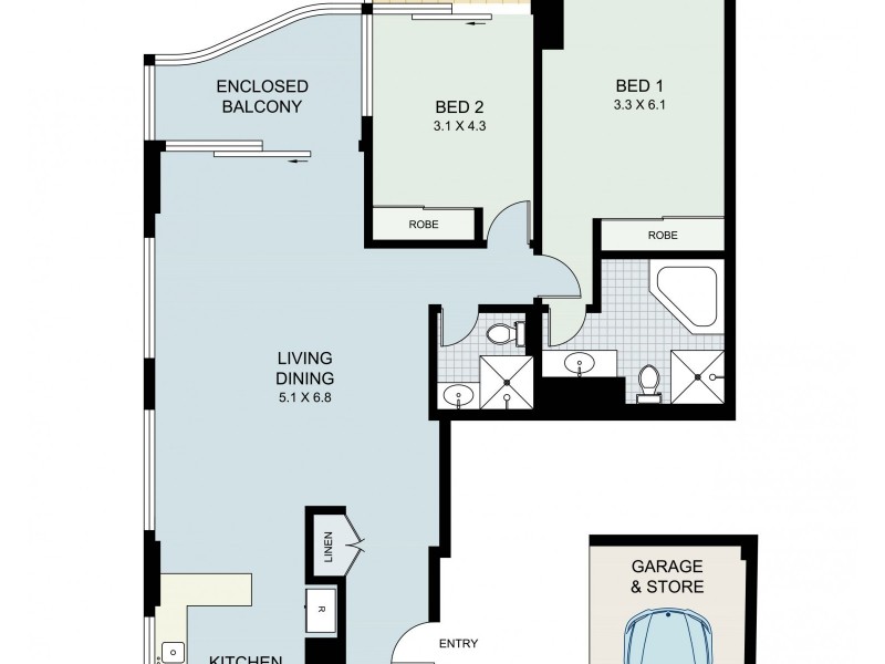 42/222 Sussex St, Sydney NSW 2000 Floorplan
