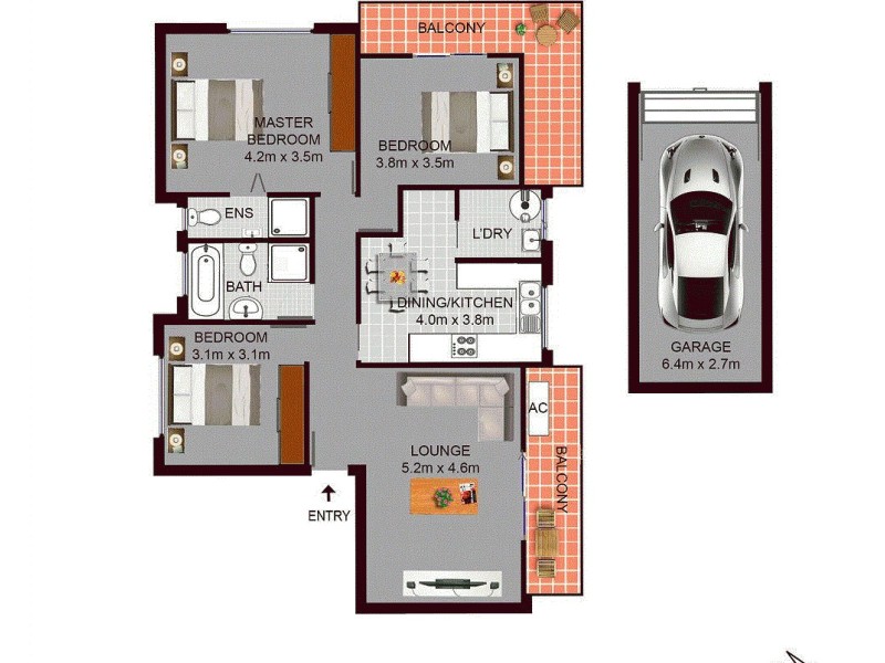 6/16 Chandos Street, Ashfield NSW 2131 Floorplan