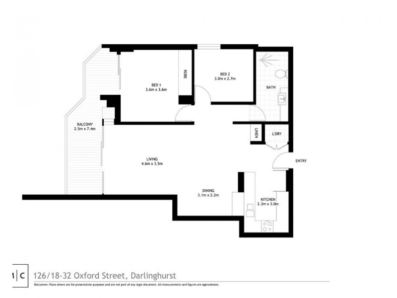 126/18 Oxford Street, Darlinghurst NSW 2010 Floorplan