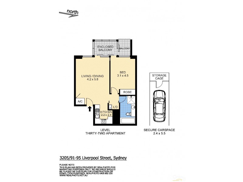 3205/91 Liverpool St, Sydney NSW 2000 Floorplan