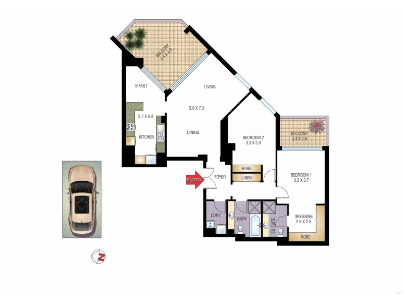 2604/5 York St, Sydney NSW 2000 Floorplan