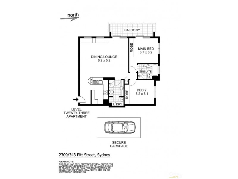 2309/343 Pitt Street, Sydney NSW 2000 Floorplan