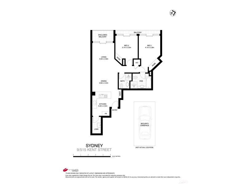 9/515 Kent Street, Sydney NSW 2000 Floorplan
