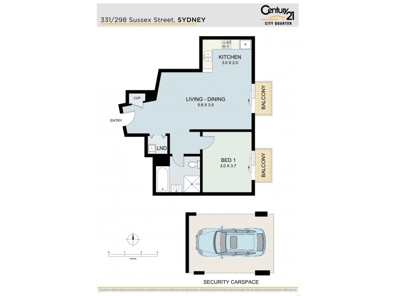 331/298 Sussex St, Sydney NSW 2000 Floorplan