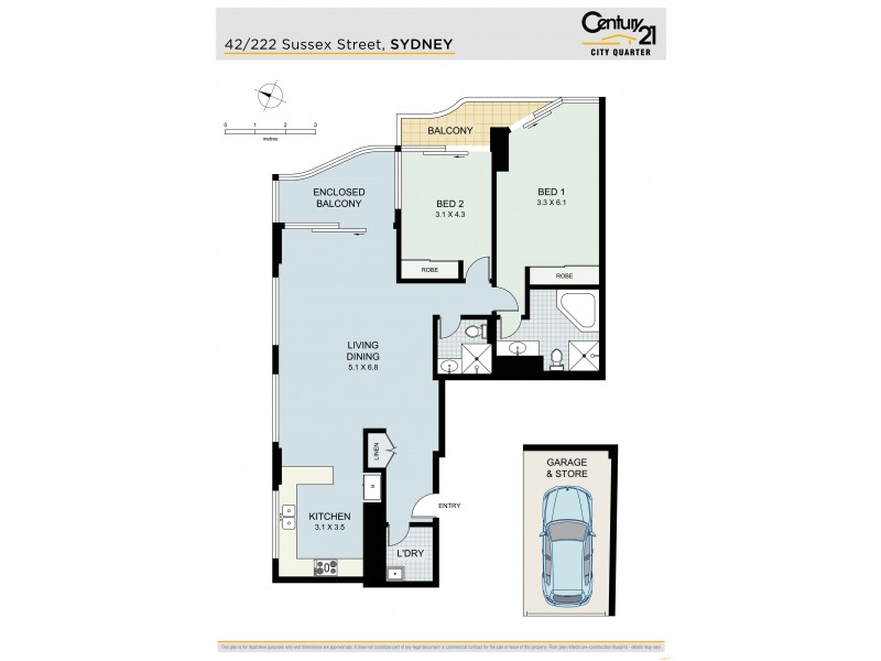 42/222 Sussex St, Sydney NSW 2000 Floorplan