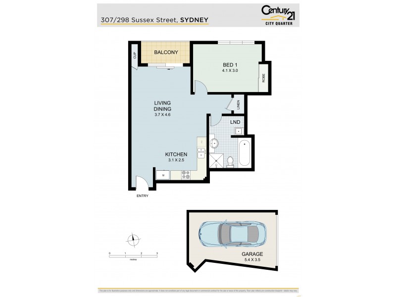 307/298 Sussex St, Sydney NSW 2000 Floorplan