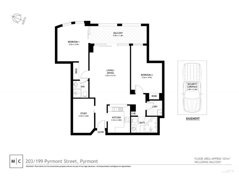 203/199 Pyrmont Street, Pyrmont NSW 2009 Floorplan