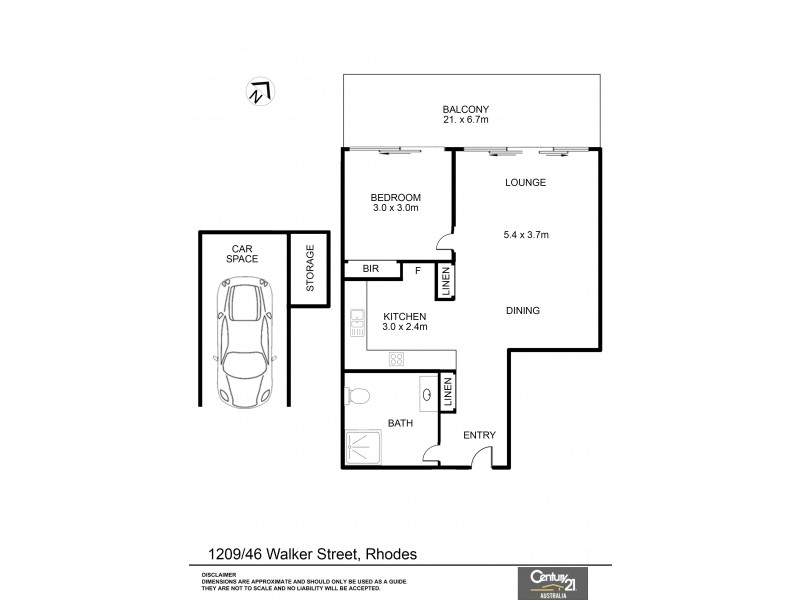 1209/46 Walker Street, Rhodes NSW 2138 Floorplan
