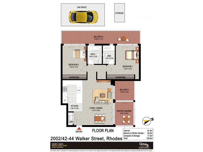 2002/42 Walker Street, Rhodes NSW 2138 Floorplan