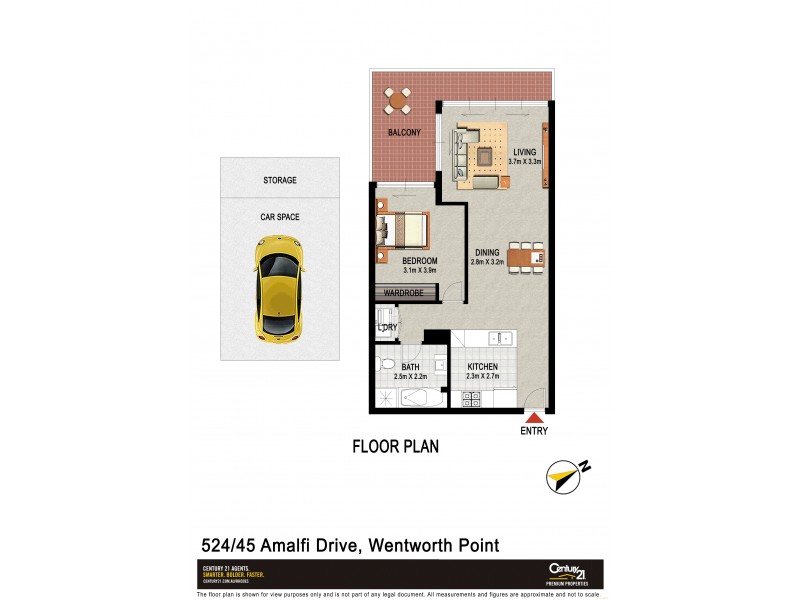 524/45 Amalfi Drive, Wentworth Point NSW 2127 Floorplan