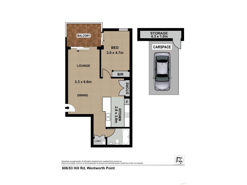 606/53 Hill Road, Wentworth Point NSW 2127 Floorplan