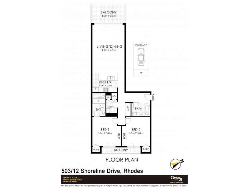 503/12 Shoreline Drive, Rhodes NSW 2138 Floorplan