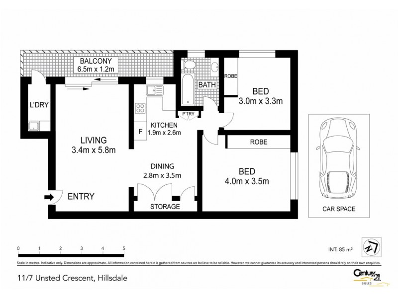 11/7 Unsted Crescent, Hillsdale NSW 2036 Floorplan
