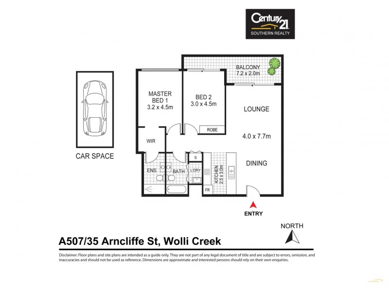 A507/35 Arncliffe Street, Wolli Creek NSW 2205 Floorplan