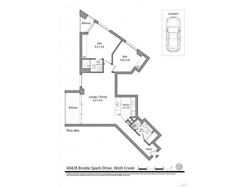 404/8 Brodie Spark Drive, Wolli Creek NSW 2205 Floorplan