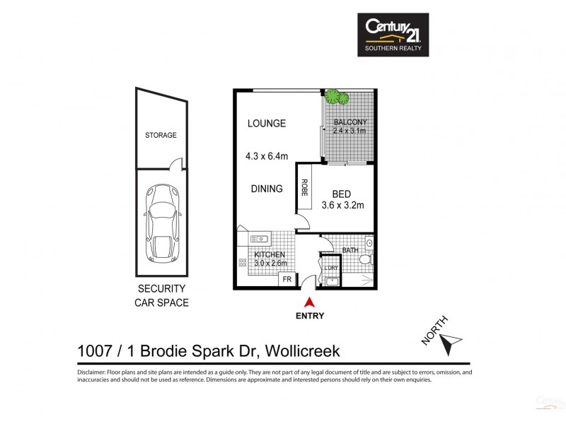 1007/1 Brodie Spark Drive, Wolli Creek NSW 2205 Floorplan