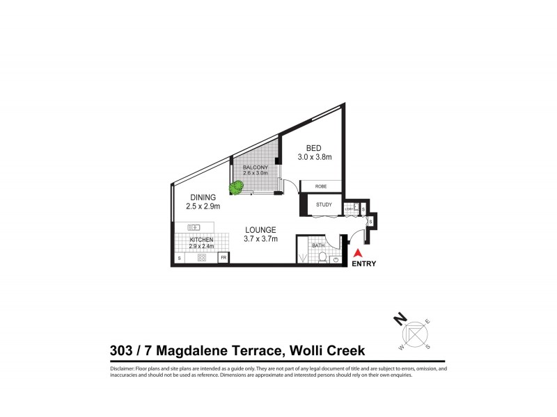303/7 Magdalene Terrace, Wolli Creek NSW 2205 Floorplan
