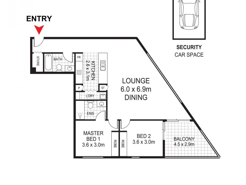 2205/9 Brodie Spark Drive, Wolli Creek NSW 2205 Floorplan