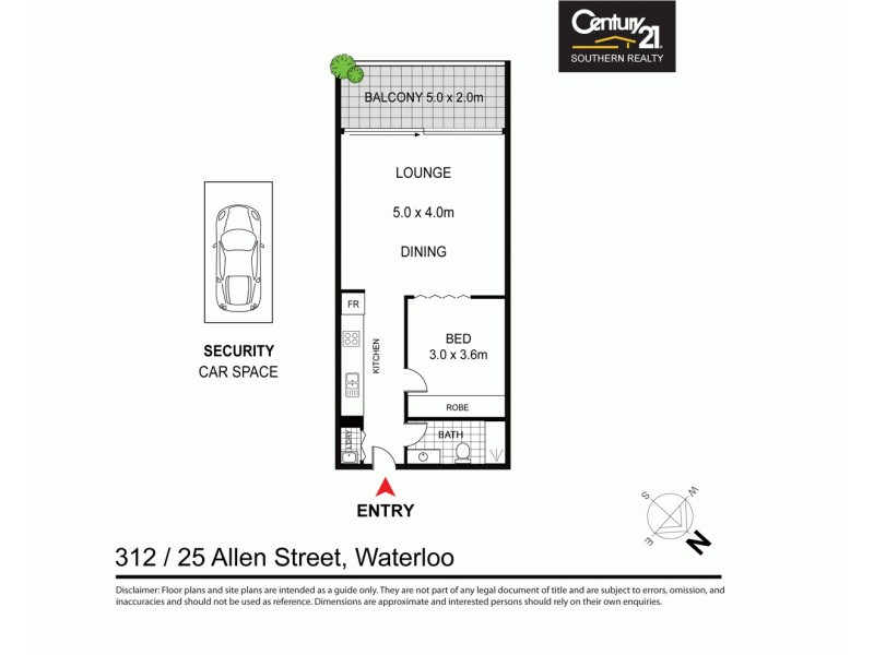 312/25 Allen Street, Waterloo NSW 2017 Floorplan