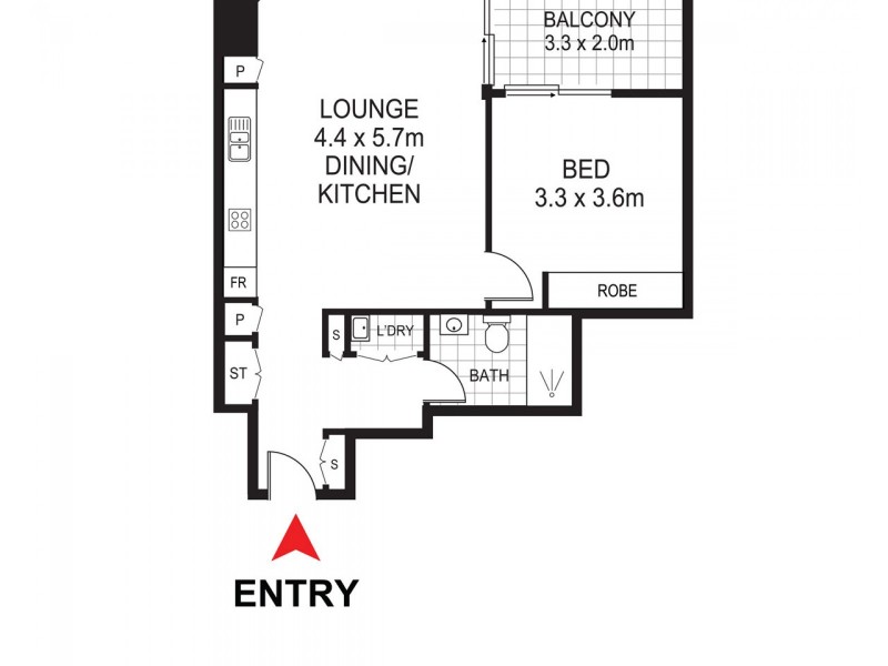 1413/20 Chisholm St, Wolli Creek NSW 2205 Floorplan