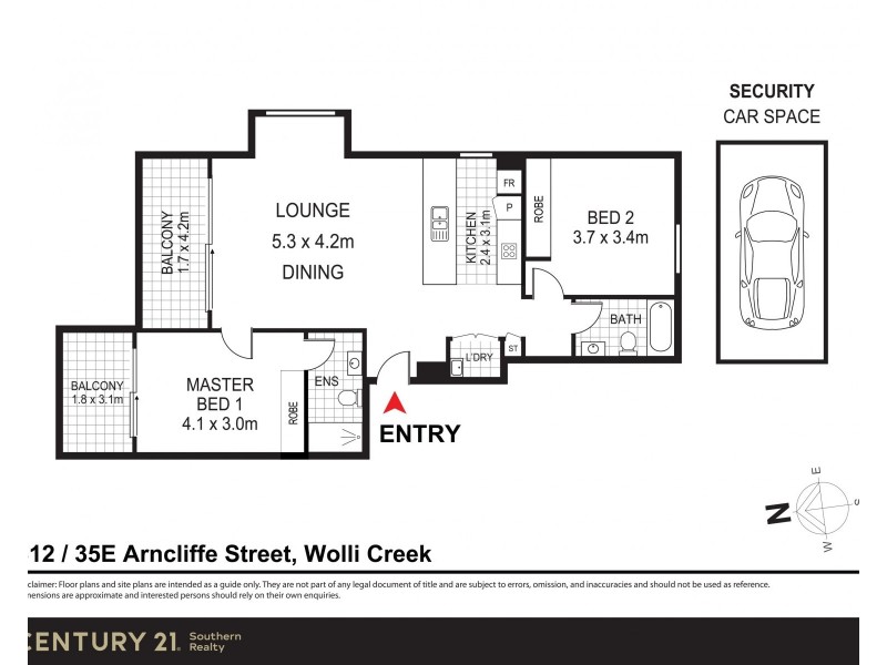 312/35E Arncliffe Street, Wolli Creek NSW 2205 Floorplan
