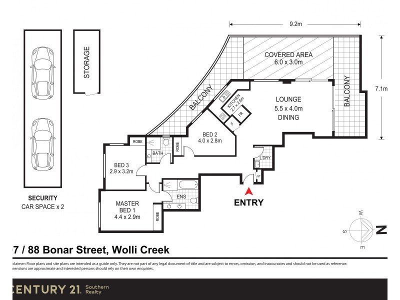 97/88 Bonar Street, Wolli Creek NSW 2205 Floorplan