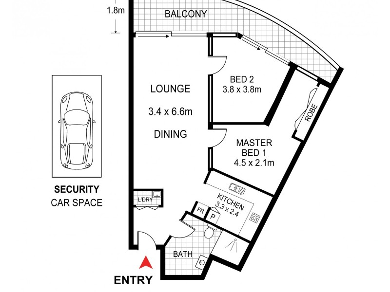 702/24 Levey Street, Wolli Creek NSW 2205 Floorplan