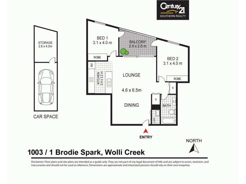 1003/ 1 Brodie, Wolli Creek NSW 2205 Floorplan